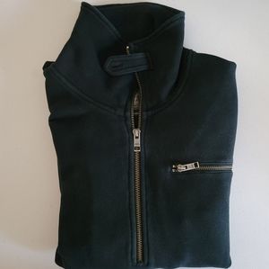 Club Monaco Black Long sleeve Pull over Top Fleece Jacket
